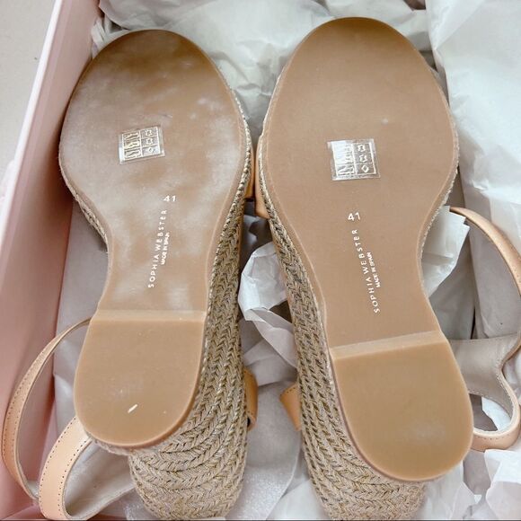 Sophia Webster Womens Dina Stud Mid Espadrilles - Praline/Silver Size 41 - Picture 11 of 12